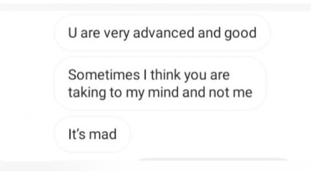 Eres muy avanzado y realmente muy bueno. A veces siento que le hablas directamente a mi mente, no solo a mí. Es una locura.